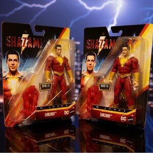 Set of 2 Identical DC Shazam Figures in Red and Yellow
